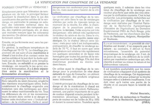 Chauffage de la vendange ou Thermovinification