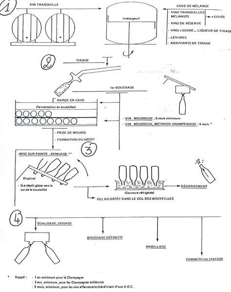 Schema vinification méthode champenoise