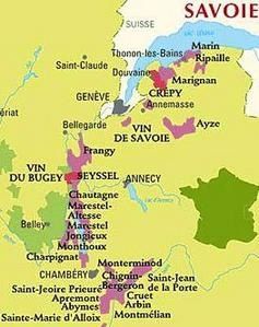 Cartes des vignobles ou régions vitivinicoles de France, avec les AOC (Appellations d'Origine Controlée) par région