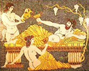 Images, qui représentent le vin, à l'époque l'antiquité. Origine de Grèce, de l'Egypte et de Rome...