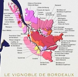 Cartes des vignobles ou régions vitivinicoles de France, avec les AOC (Appellations d'Origine Controlée) par région