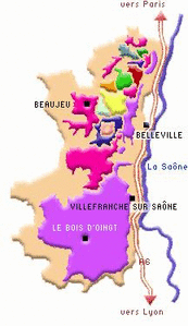 Cartes des vignobles ou régions vitivinicoles de France, avec les AOC (Appellations d'Origine Controlée) par région