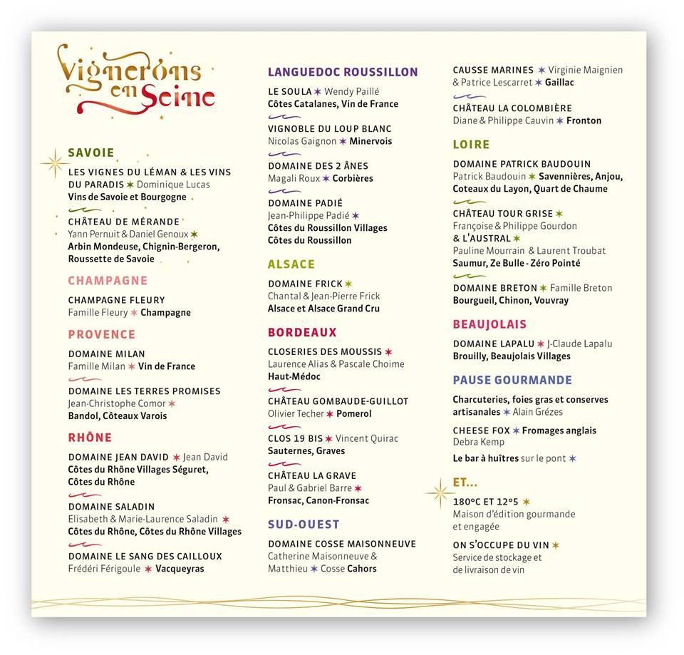 IDF Dégustation Vignerons en Seine - 3 &amp; 4 Décembre 2016