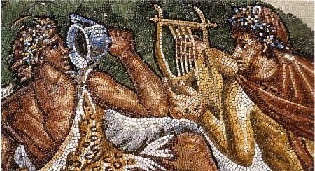 Images, qui représentent le vin, à l'époque l'antiquité. Origine de Grèce, de l'Egypte et de Rome...