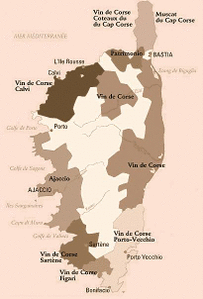Cartes des vignobles ou régions vitivinicoles de France, avec les AOC (Appellations d'Origine Controlée) par région